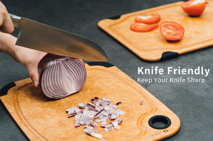 Cutting Board,  Wood Fiber Cutting Board for Kitchen, Non-Slip Kitchen Wood Chopping Board, Reversible, Eco-Friendly, Natural Wood Fiber, Small Cutting Board, 11.5 X 9.25-Inch, Natural Slate