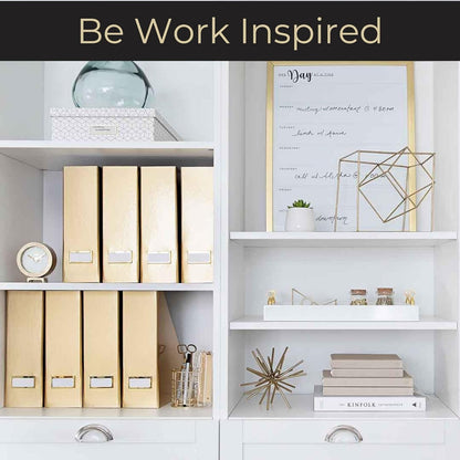 Foldable Gold Magazine File Holder with Gold Label Holder - Set of 4 Cardboard Magazine Holder Boxes - Gold Desk Accessories