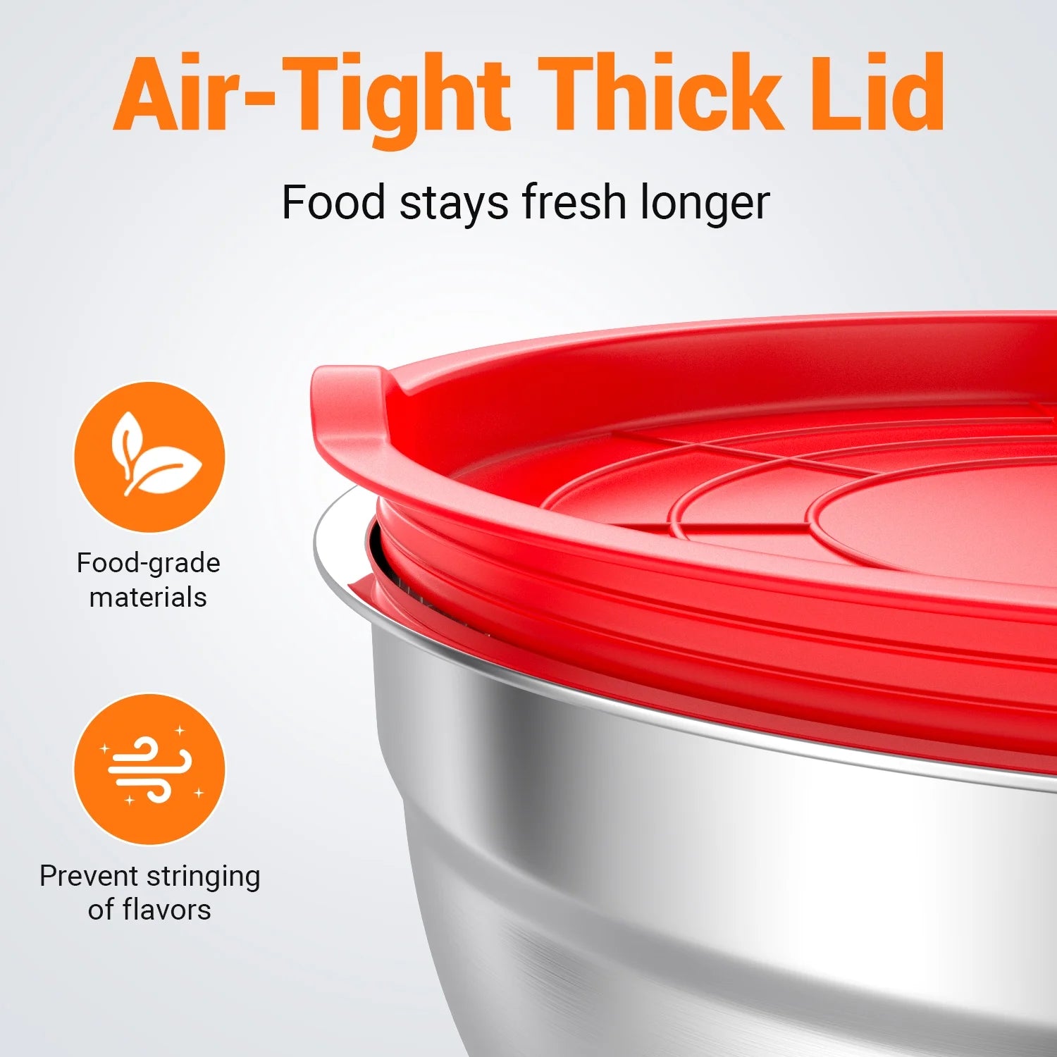 Mixing Bowls with Lids: 7 Pack Stainless Steel Mixing Bowls Set, Metal Nesting Mixing Bowls for Kitchen, 7/4.5/3.0/2.0/1.5/1.0/0.7QT, Great for Prep, Baking, Serving, Multicolor