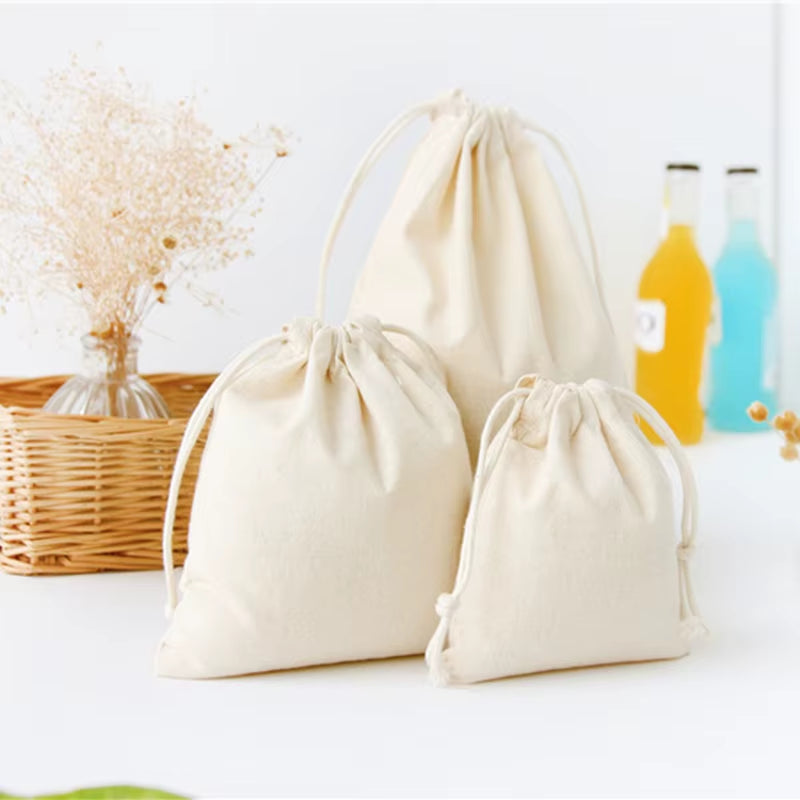 Drawstring Cartoon Animals Printed Storage Bags Organizer Cotton Linen Jewelry Cosmetic Pouchbaby Clothing Kids Toys Candy Bags