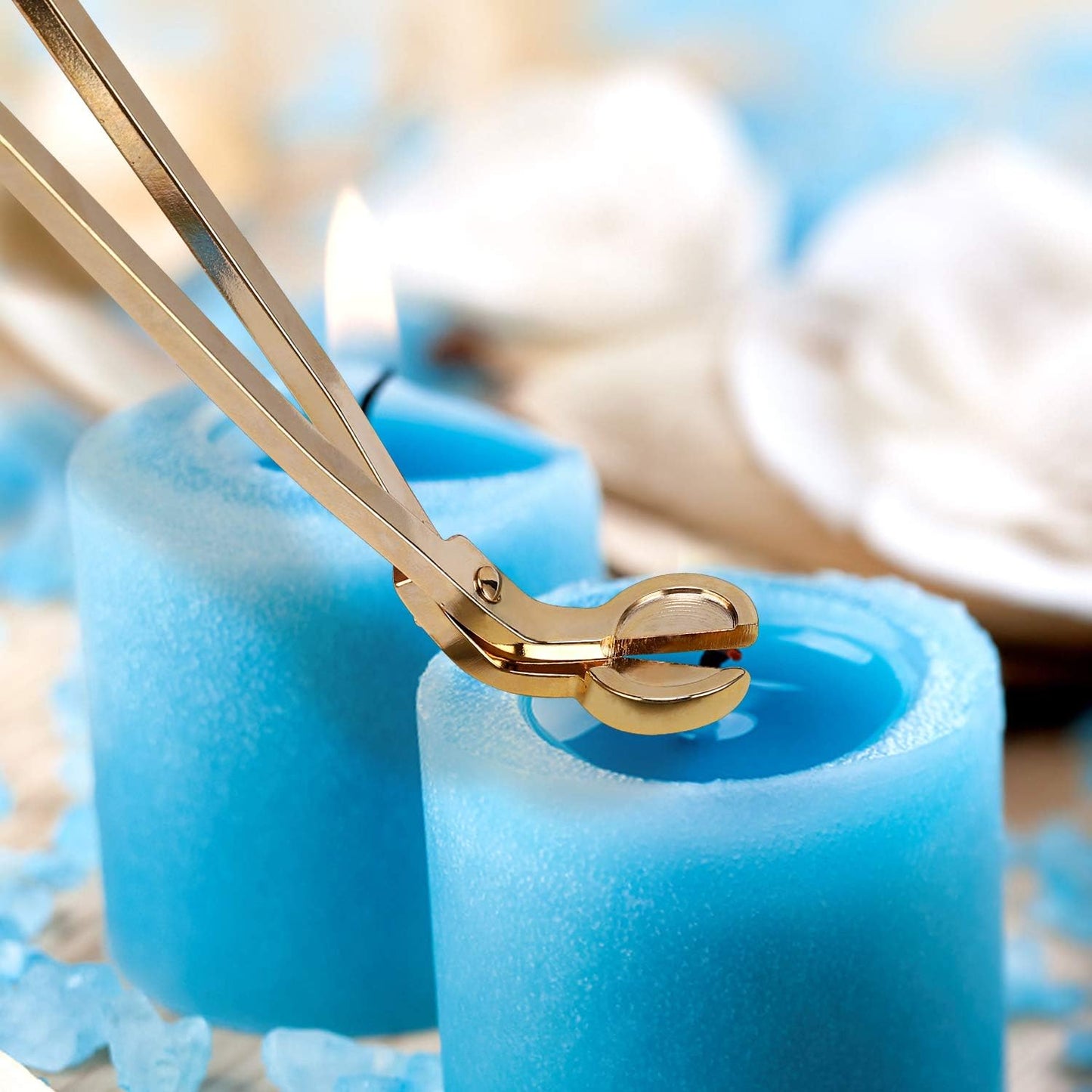 3 in 1 Candle Accessory Set - Candle Wick Trimmer, Candle Wick Cutter, Candle Snuffer Extinguisher, Candle Wick Dipper with Gift Package for Candle Lovers (Champagne Gold)