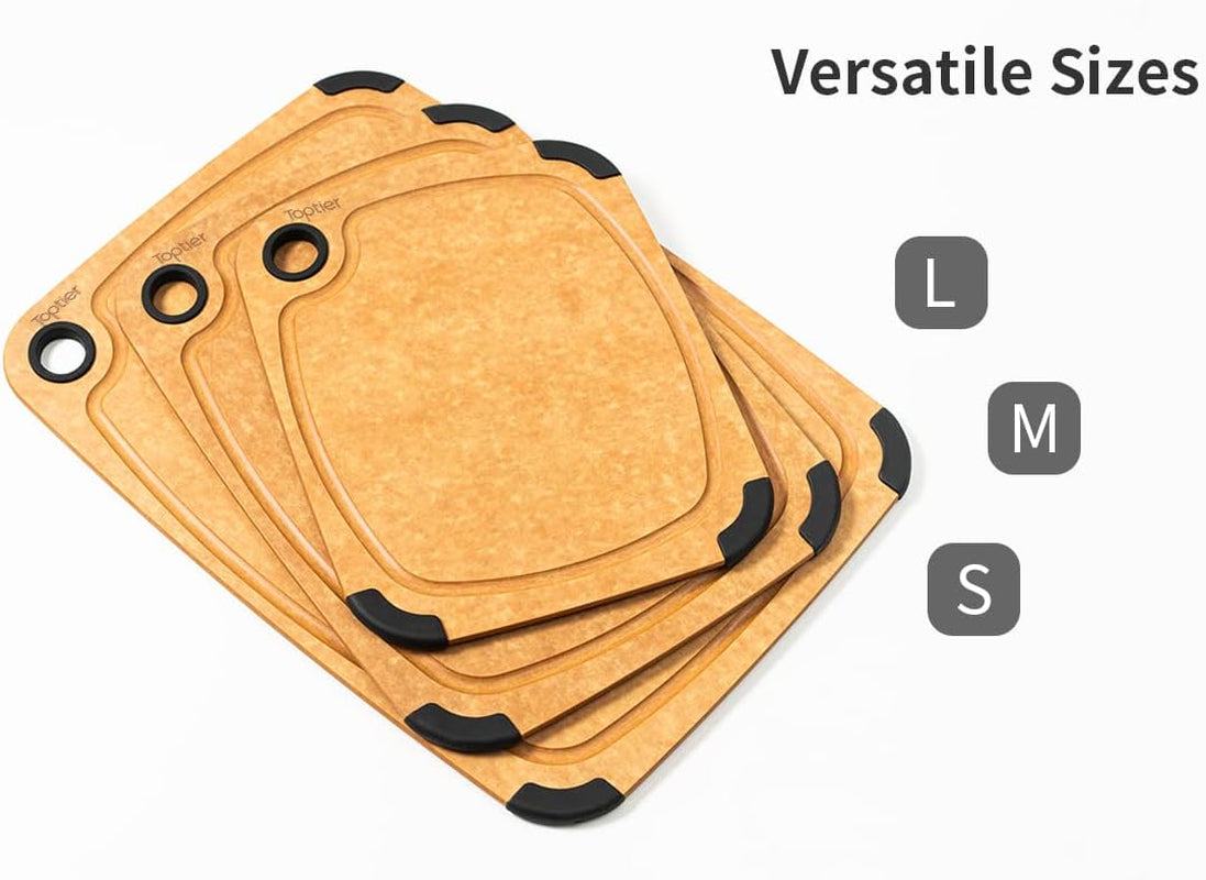 Cutting Board,  Wood Fiber Cutting Board for Kitchen, Non-Slip Kitchen Wood Chopping Board, Reversible, Eco-Friendly, Natural Wood Fiber, Small Cutting Board, 11.5 X 9.25-Inch, Natural Slate